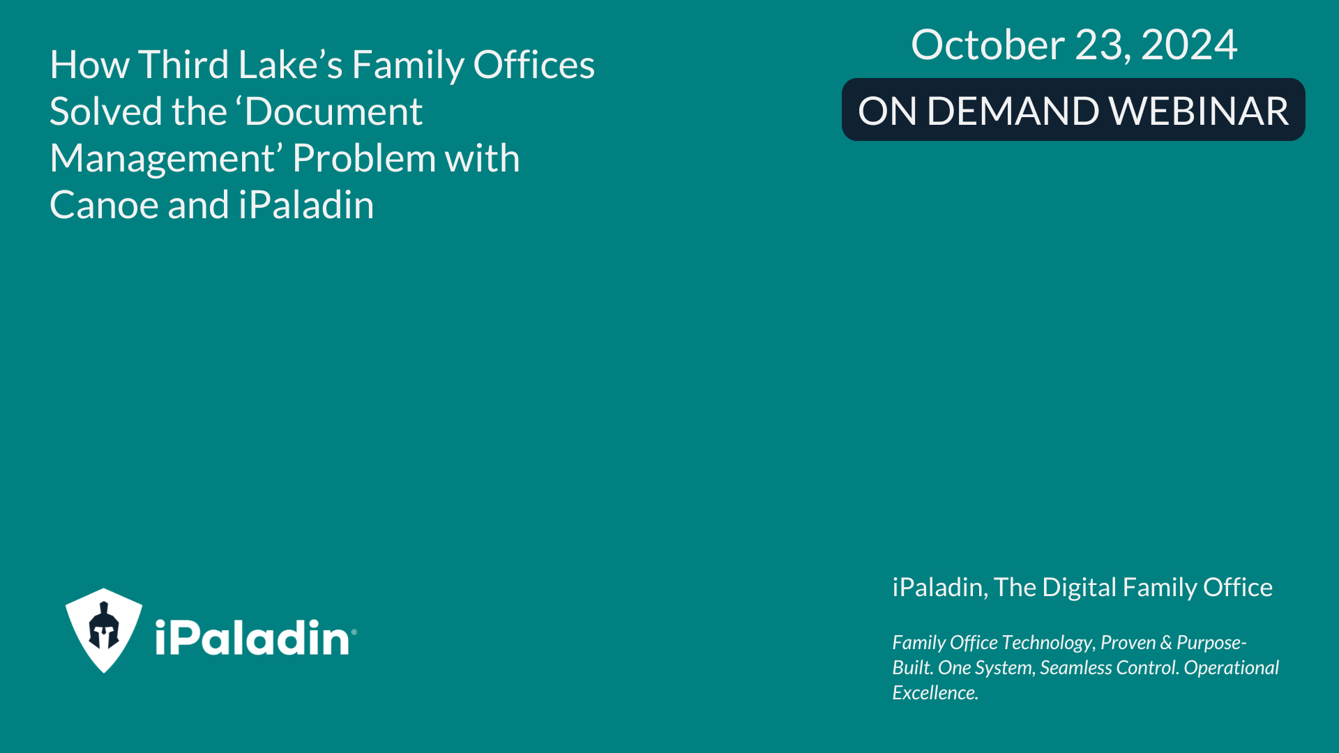On Demand Webinar Oct 23,2024 Webinar