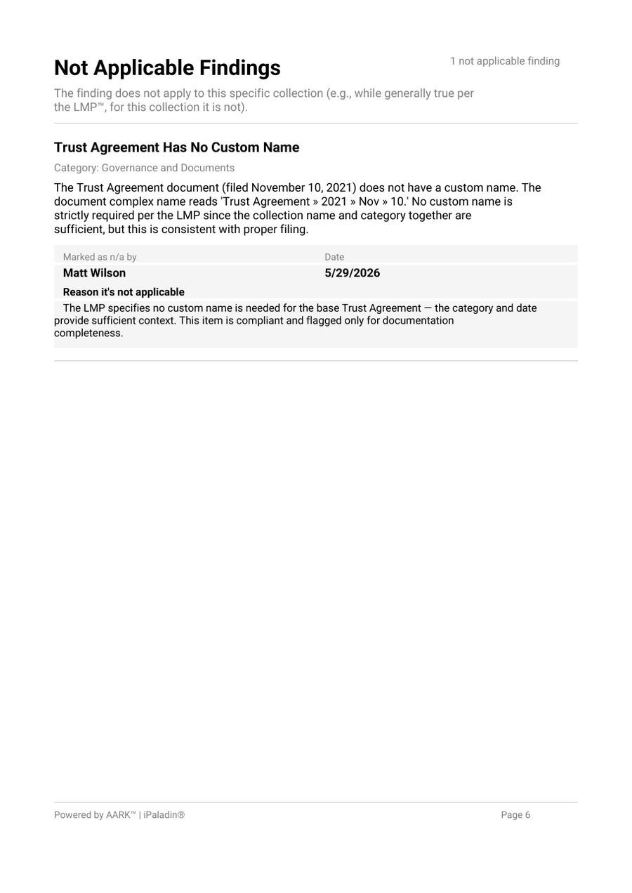 Collection Review report, page 6